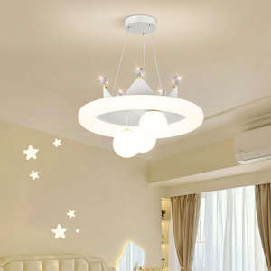 Nordic Crown Enfants Chambre led plafonnier LED Romantique Filles Princesse Pendentif éclairage pour chambre d'enfants - Product Image 4