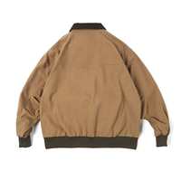 Jaket Kasual Musim Dingin Pria LEDUO dengan Desain Bordir Logo Kustom, Kerah Lipat, Resleting Depan