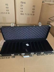 Aluminum Alloy Black 500 Type Chip Box for <b>Entertainment</b> and Leisure Chip Poker Dice Box, Chess Box Carrying case - Product Image 3