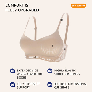 Drop Ship Ready Stock Soutien-gorge sans coutures pour femmes Comfy Free Style One-Piece Cup Spaghetti Strap Cross Back Multiple Wearing in Stock - Product Image 2