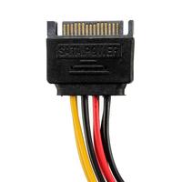 Serial ATA SATA 15 Pin macho a 2 divisor hembra adaptador HDD IDE divisor convertidor Molex HDD cable en ángulo recto de alimentación sata
