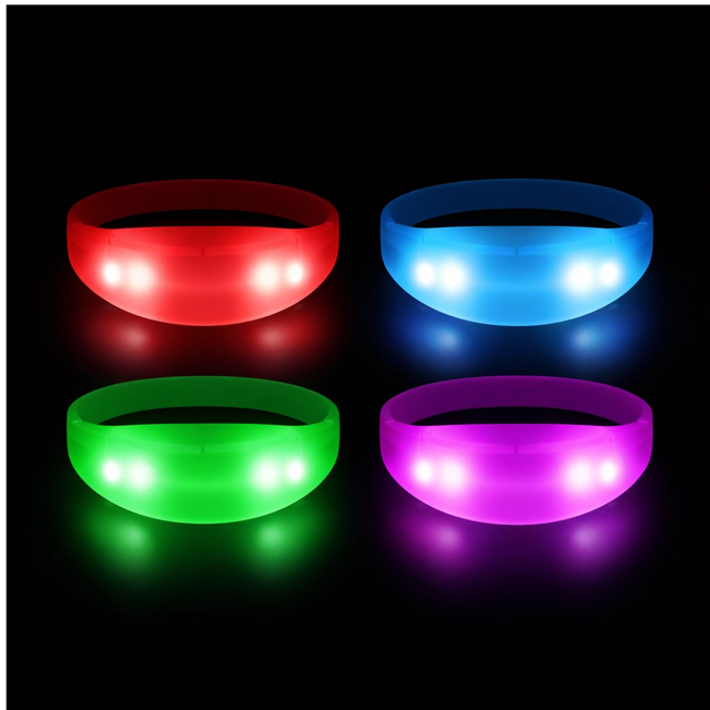 DMX Controlled LED Running Bracelet Custom Logo Waterproof Silicone Wristband with Flashing Bubble Effect ODM Factory