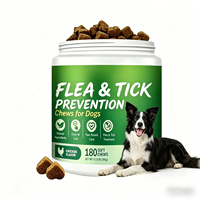 Friandises à mâcher OEM pour la santé naturelle de la peau et du pelage des chiens |   Complément Masticable Anti-Puces et Tiques Saveur Poulet Oméga 3 – 60/90/120 Comprimés