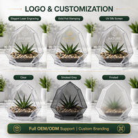 Terrarium en acrylique transparent sur mesure, forme géométrique pentagonale, dôme pour plantes succulentes, maison en verre décorative pour bureau