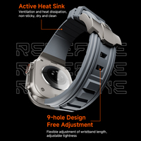 Bracelet de montre en silicone de style tactique avec connecteur en acier inoxydable pour Apple Watch Ultra 2 41 mm 45 mm 49 mm IWatch toutes séries