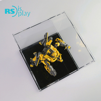 Boîte de rangement en acrylique transparente personnalisée pour figurines, avec base noire, détachable