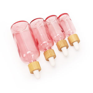 Venta al por Mayor de Botellas de Vidrio Rosa Vacías y Ecológicas de 5ml, 10ml, 15ml, 20ml, 30ml, 50ml y 100ml con Gotero y Tapa de Bambú para Aceites Esenciales - Product Image 3