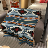 Couverture de canapé pliable tissée, style Bohème du Sud-Ouest du Maroc, pour le voyage et la chambre à coucher