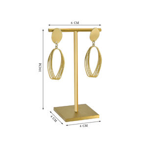 Jinsky ต่างหูโลหะสีทองแบบตั้งโชว์ต่างหูแบบเหล็กสแตนเลส - Product Image 4