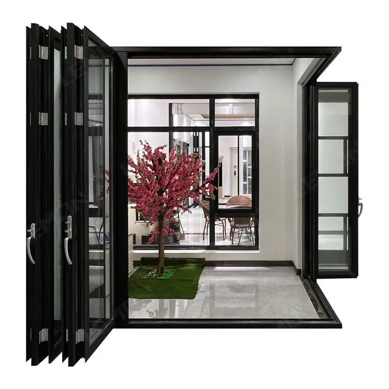Modernes Design Schall dichte Außentüren aus gehärtetem Glas Aluminium türen zum Verkauf