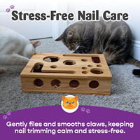 Juguete de laberinto de bolas de madera maciza de lujo con lima para uñas, diseño moderno para ejercicio y cuidado de uñas de gatos y perros