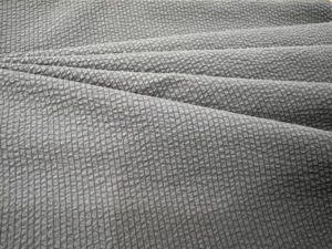 Grey vertical ribbed <b>bubble</b> knit fabric stretch textured cloth for sportswear casual apparel - Product Image 3