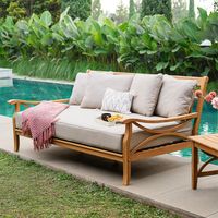 Ensemble de meubles de jardin d'extérieur, structure en aluminium, table et chaises en bois d'acacia massif à 100 %, pour hôtel, patio, ensemble de repas en plein air