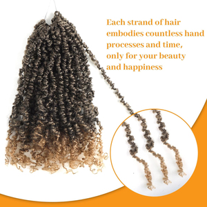 Cheveux Synthétiques Pré-Bouclés Yanky <span class=keywords><strong>Twist</strong></span>, <span class=keywords><strong>Passion</strong></span> <span class=keywords><strong>Twist</strong></span> Bohème, Mini <span class=keywords><strong>Twist</strong></span> Printemps et Tresses Crochet Boho - Product Image 2