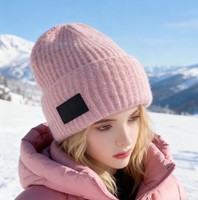 Gorros de Punto Térmicos Personalizados al por Mayor de Fábrica con Logotipo, Diseño Frío, 60 Colores, Gorros de Color Sólido, a la Moda, Resistentes al Viento