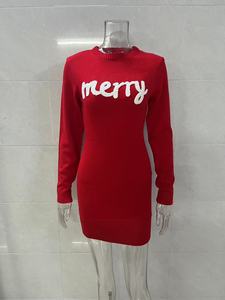 <span class=keywords><strong>Pull</strong></span> de Noël Automne pour Femme Col Rond Tricoté Motif Sapin Style Décontracté <span class=keywords><strong>Robe</strong></span> <span class=keywords><strong>Pull</strong></span> Ajustée - Product Image 6