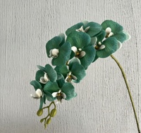 Fleurs d'orchidées artificielles, orchidées au toucher réel, latex, longues tiges, branches de phalaenopsis, 9 têtes d'orchidées pour mariage, décoration de la maison, décoration de mariage