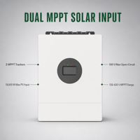 Onduleur solaire hybride biphasé 12KW 12000W 120/240V à double MPPT, à onde sinusoïdale pure, pour système de stockage d'énergie