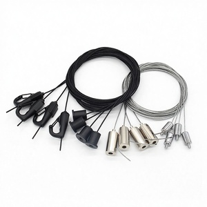 Kit de suspension en alliage de zinc noir avec mousqueton de freinage <span class=keywords><strong>pour</strong></span> montage au plafond, système de suspension <span class=keywords><strong>pour</strong></span> lampe LED et éclairage linéaire - Product Image 1