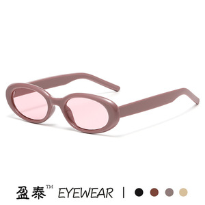 Lunettes de soleil ovales Yingtai, monture en PC écaille de tortue, protection UV400, unisexe, lunettes de soleil tendance - Product Image 4