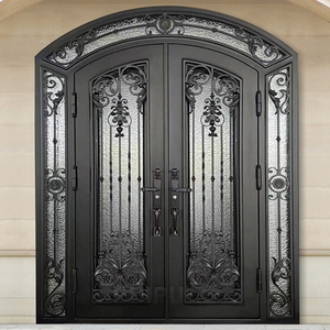 Puertas de hierro forjado Otras puertas de seguridad Puertas delanteras para casas Diseño especial moderno Buen precio para el mercado de Arabia Saudita, Qatar - Product Image 4