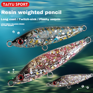 Leurre de pêche dur OEM personnalisé 7cm 17g, type crayon coulant, avec paillettes laser, corps en résine durable, longue portée, <span class=keywords><strong>pour</strong></span> achigan et <span class=keywords><strong>truite</strong></span> - Product Image 2