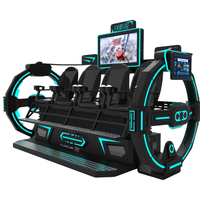 Chaise de cinéma en métal et fibre de verre pour réalité virtuelle, pour 4 joueurs, utilisation en intérieur/extérieur dans les parcs d'aventure, les aéroports et les espaces publics