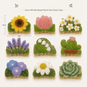 Pinzas para el Cabello de Acetato Ecológicas, Impermeables, con Diseños de Plantas Personalizados, de Alta Gama, Compra al por Mayor 2026 - Product Image 1