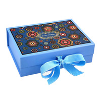 Boîte cadeau en papier magnétique pliable avec ruban, logo personnalisé, luxe, pour vêtements, cosmétiques, robes, cravates
