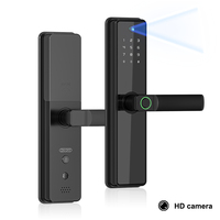 Cerradura Inteligente Zigbee con Huella Dactilar, Contraseña, WiFi, App, Entrada sin Llave Biométrica, Cerrojo Inteligente para Control de Acceso en Hogares, Hoteles, de Acero/Aluminio