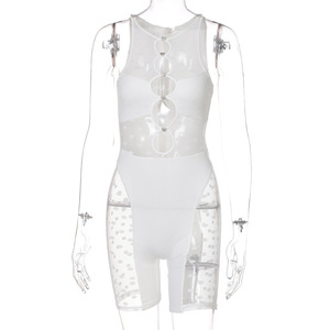 Combinaison Courte Femme Transparente et Évidée à Col Rond Profond, Meilleure Vente, Idéale pour le Club – Livraison Directe - Product Image 4