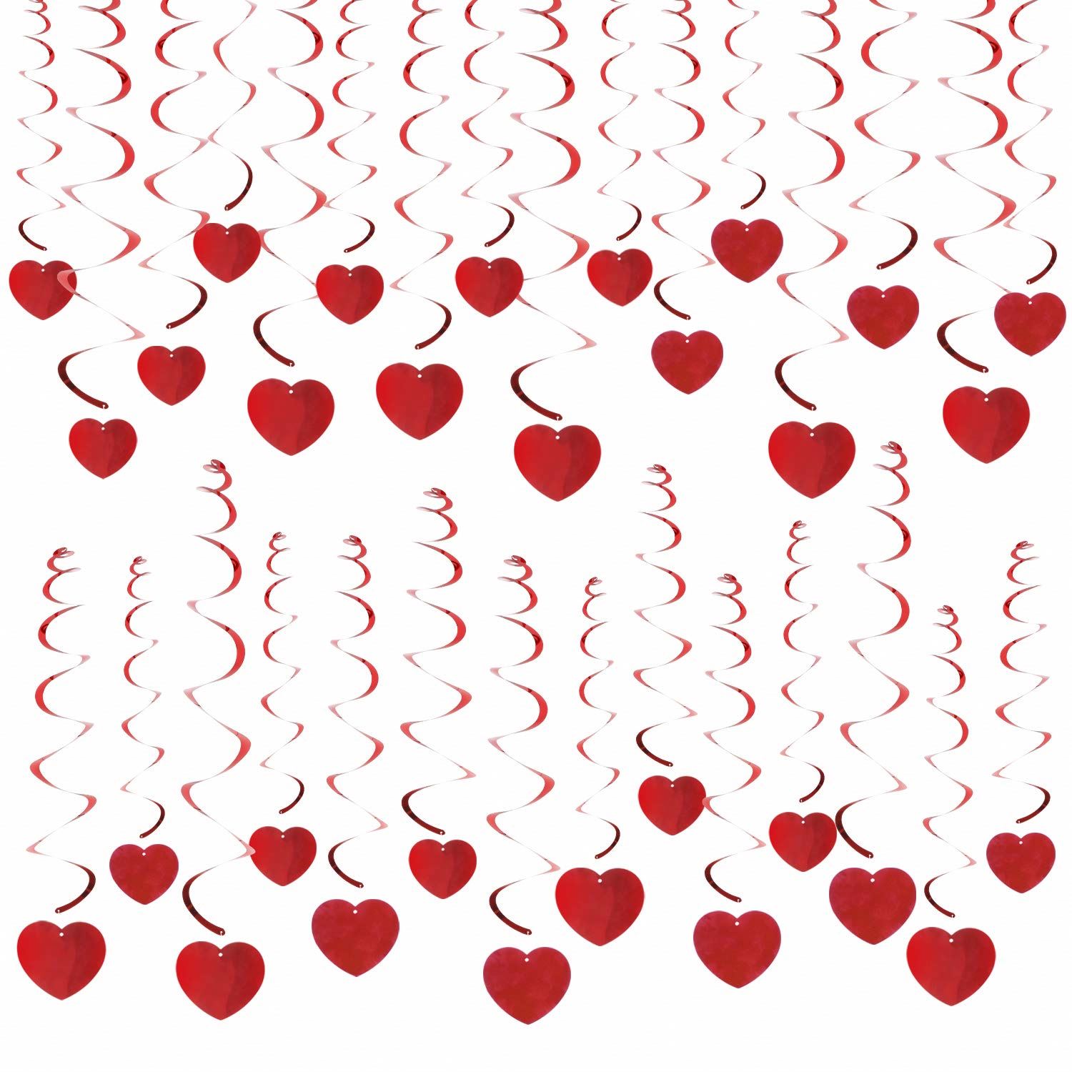 2024 Valentine Day Hanging Heart Swirls Decorations Heart Swirls for Home Party Wedding Ceiling Window Wall Decoration