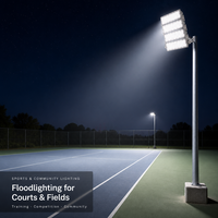 Projecteur LED modulaire 100W-1000W en aluminium moulé sous pression IP65, projecteur de stade, support en U réglable à 360°