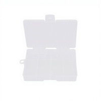Boîte de rangement rectangulaire transparente en plastique rigide, écologique, recyclable et lavable, avec séparateurs pour perles, hameçons et lignes de pêche