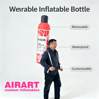 Mascotte gonflable personnalisée en forme de bouteille pour la marche, costume gonflable portable en forme de bouteille pour la promotion publicitaire de rue