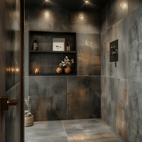 Niche de douche encastrée au design moderne en acier inoxydable 304 avec étagère de salle de bain montée en coin LED
