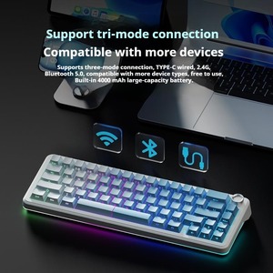 Weikav WK68 mechanical <strong>keyboard</strong>, three-mode wireless <strong>keyboard</strong>, hot-swappable RGB 4000mAh gaming <strong>keyboard</strong> with <strong>knobs</strong> - Product Image 4