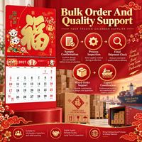 Calendrier mural lunaire chinois 2027 – Année du Chèvre – Nouvel An traditionnel – Personnalisation de marque – Cadeau en gros