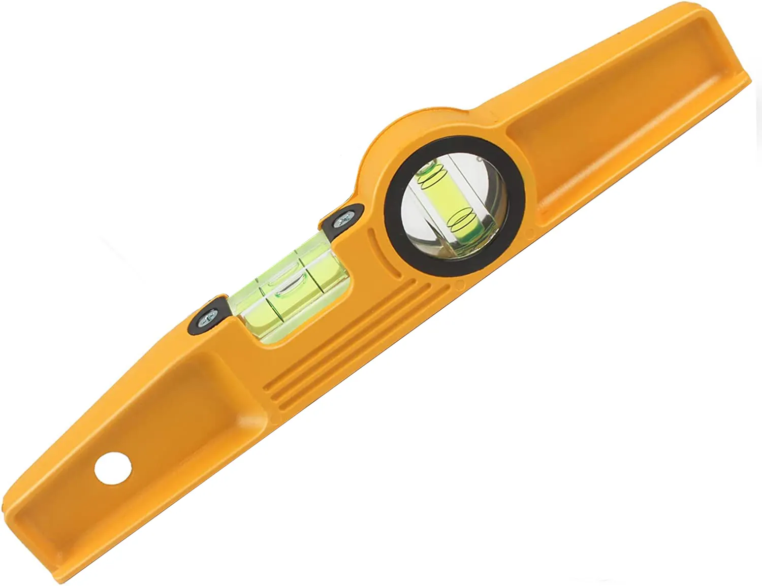 10 Inch Aluminum Torpedo Spirit Level High Accuracy Bottom Magnetic 90/180 Degree Bubbles Two Readable Shock Resistant Bubbles