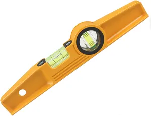 10 Inch Aluminum Torpedo Spirit Level High Accuracy Bottom Magnetic 90/180 Degree Bubbles Two Readable Shock Resistant Bubbles