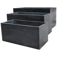 Grands pots rectangulaires de jardin extérieur Grande jardinière en fibre de verre Pot de propagation en métal pour plantes Argile Ciment Fibre Argile Ciment