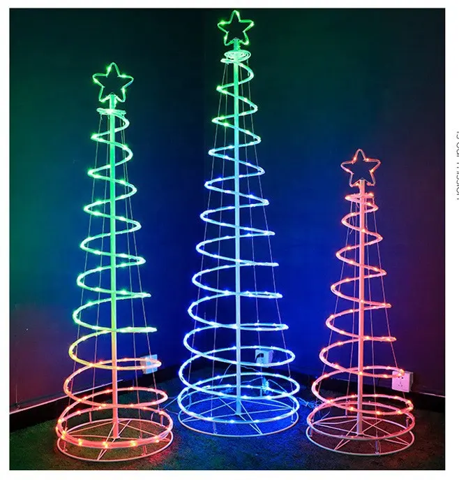 LED Lighted Spiral Christmas Tree RGB Spiral Tree Light Christmas String Light Christmas Tree 4FT 5FT 6FT