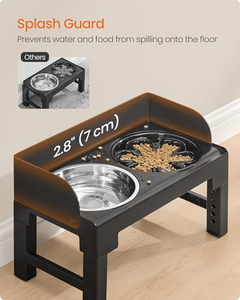 Comederos Dobles para Perros, 5 Alturas Ajustables, Comedero Elevado para Mascotas, Comederos para Comida y Agua para Gatos con Soporte de Acero Inoxidable para Perros - Product Image 2