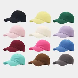 หมวกเบสบอลหมวกกีฬาสำหรับทั้งชายและหญิงหมวกเบสบอลสำหรับ100% ปรับขนาดได้6แผงหมวกเปล่าไม่มีโครงสร้าง