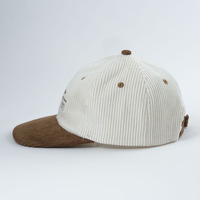 Gorras de Pana de Alta Calidad de 6 Paneles, Gorras con Logotipo Bordado, Estilo de Ala Ligeramente Curvada