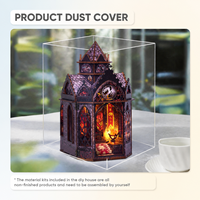 Kit artisanal en bois, tour nid de dragon, maison miniature DIY, bois, métal, plastique, papier, lumière LED, puzzle en bois 3D pour les 14 ans et plus