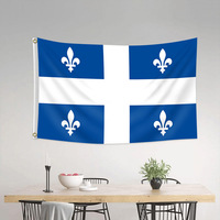 Drapeau du Québec, province canadienne, 100 % polyester, 3x5 pieds, prêt à être expédié