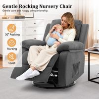 Fauteuil à bascule pivotant à 360° pour adultes, petit canapé inclinable pour petits espaces, fauteuil inclinable coulissant en tissu rembourré pour chambre d'enfant