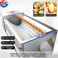 Borstelrolreinigingsmachine aardappelwas- en schilmachine wortelgroente- en fruitborstelreinigings- en schilmachine