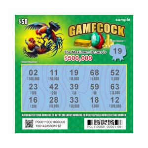 Game Cock Lucky Jackpot Scratch Win Security Data Texture Size Logo Fully Custom Scratch Off Lottery - Product Image 3